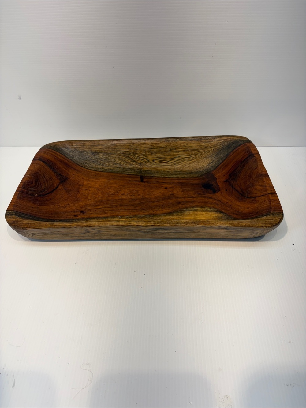 Hand Crafted Wooden Vanity Tray in Warm Brown and Honey Tones